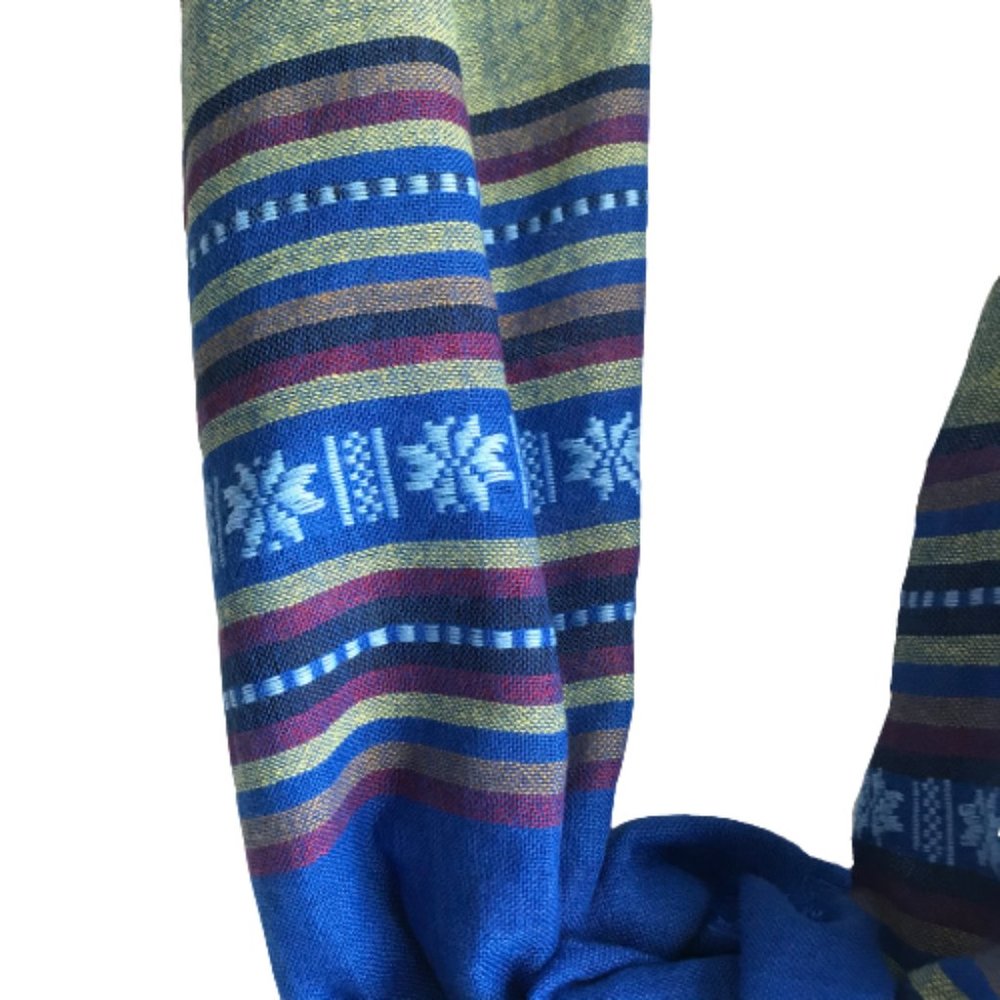 Lightweight Striped Embroidered Rectangular Scarf - Picture 3 of 7